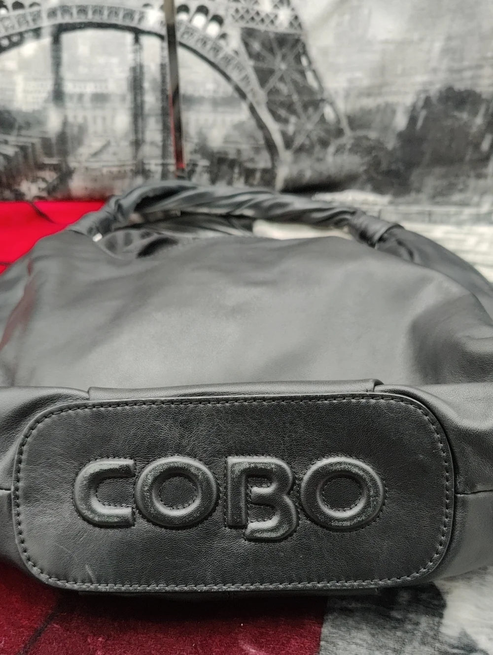 Cobo Black Leather Hobo